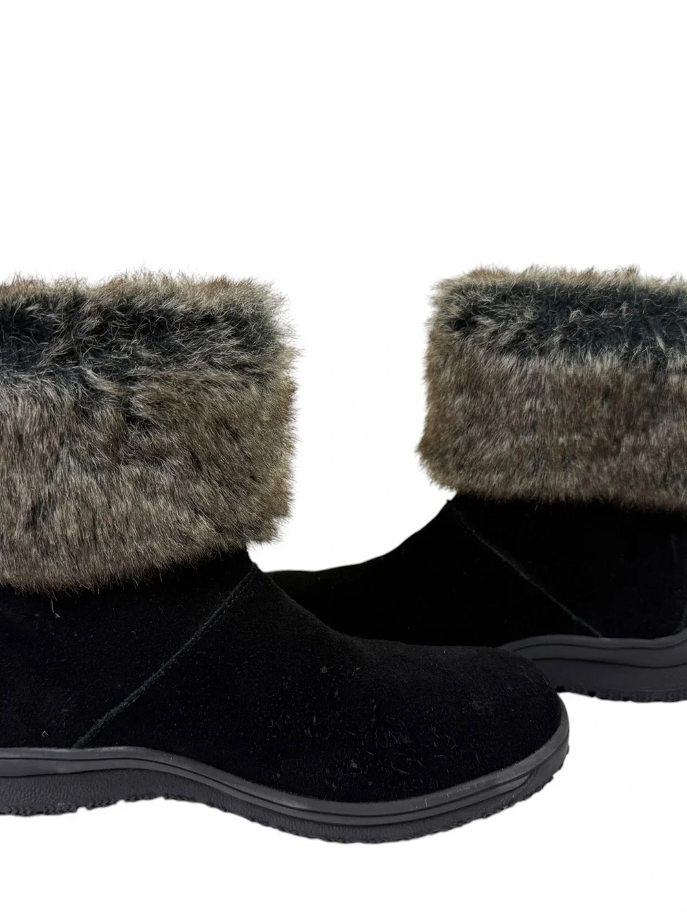 Minnetonka Suede Faux Fur Cuff Boots Size 7